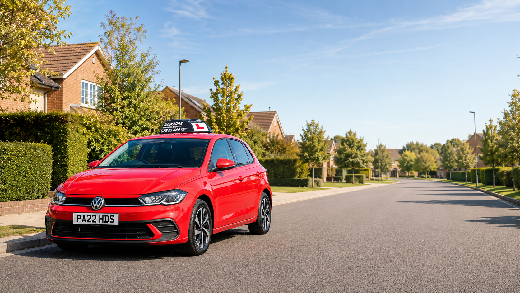 The 2026 VW Polo parked on a quiet Buckingham street